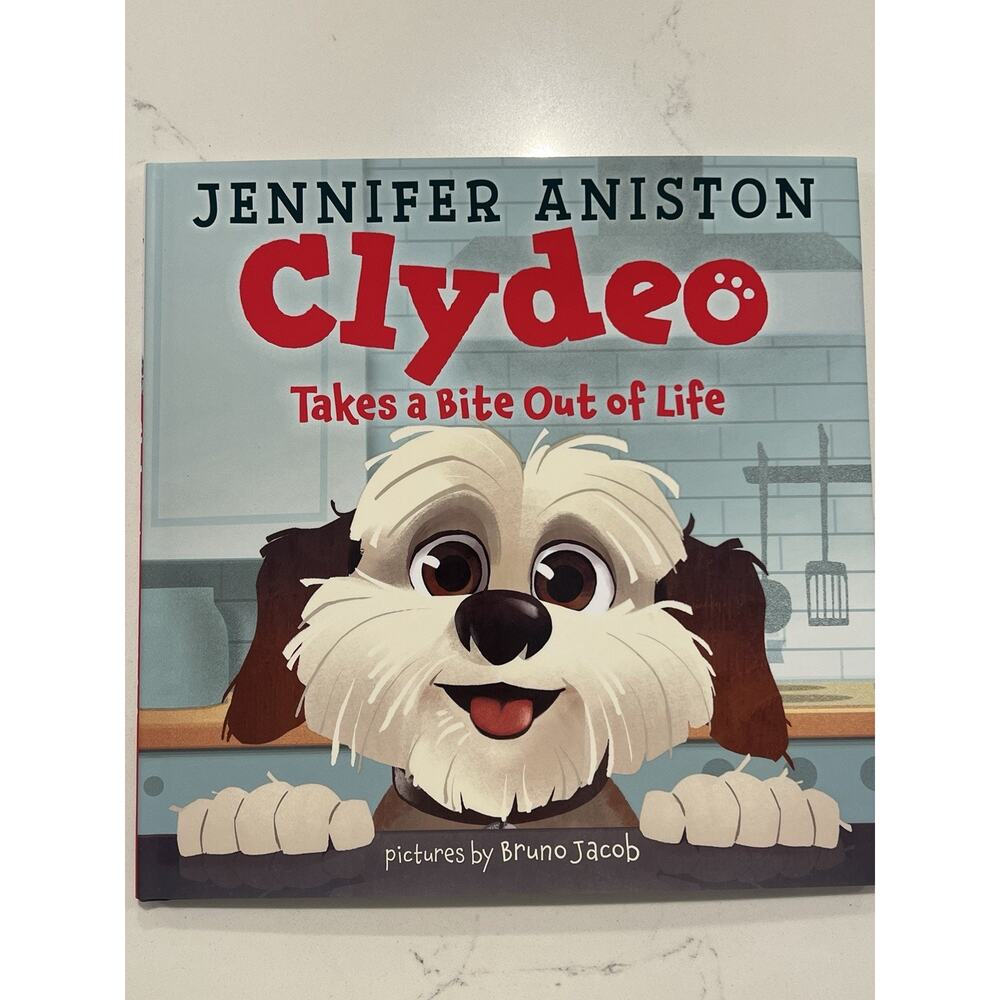 Jennifer Aniston SIGNED BOOK Clydeo Takes a Bite Out of Life Autographed COA #3